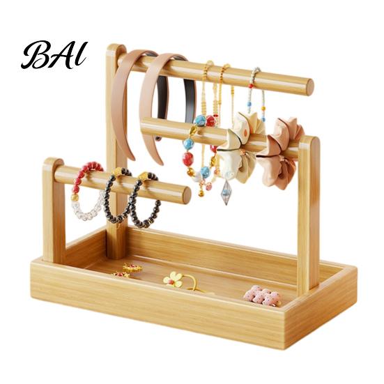 Hair Band Organizer Wooden Headband Holder Stand, Accessories Tray for Hairbands, Scrunchies, Wood Storage Rack Ties, Bows & Clips, Jewelry