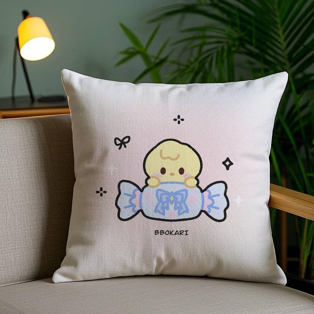 Cute Candy Dressed Up As An Animals Pillow Case Anti-dustmite Pillowcase Invisible zipper silky short plush Sofa cushion cover