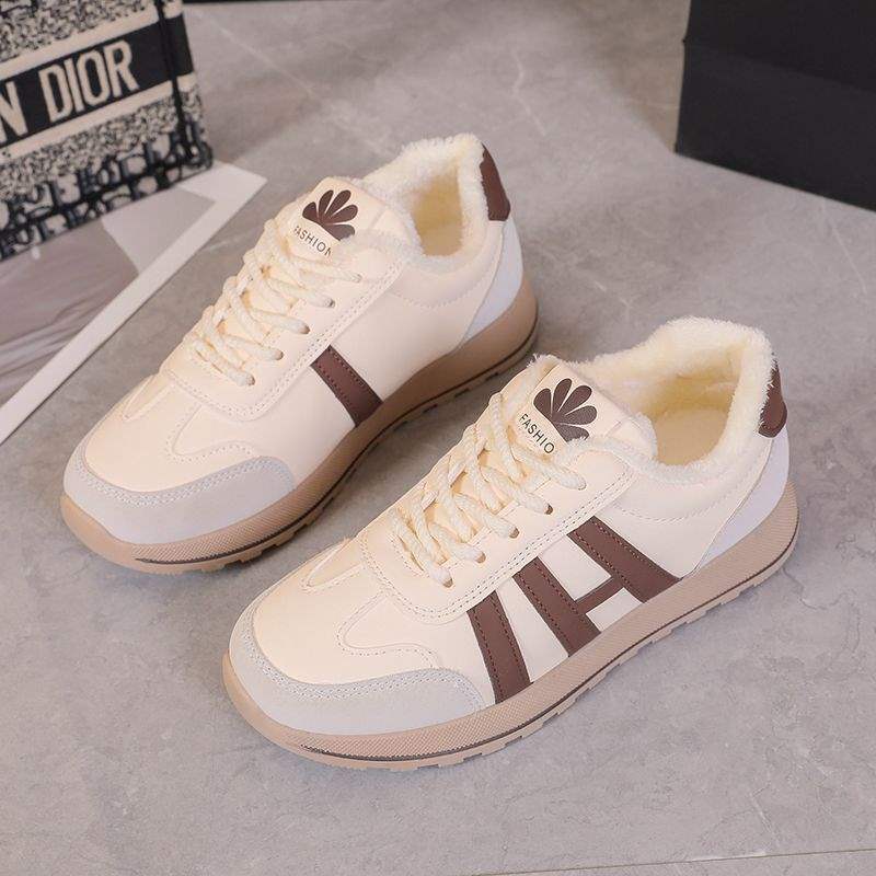 Dexun shoes women's winter flat-bottomed velvet waterproof board shoes women's retro Forrest Gump running casual sports shoes