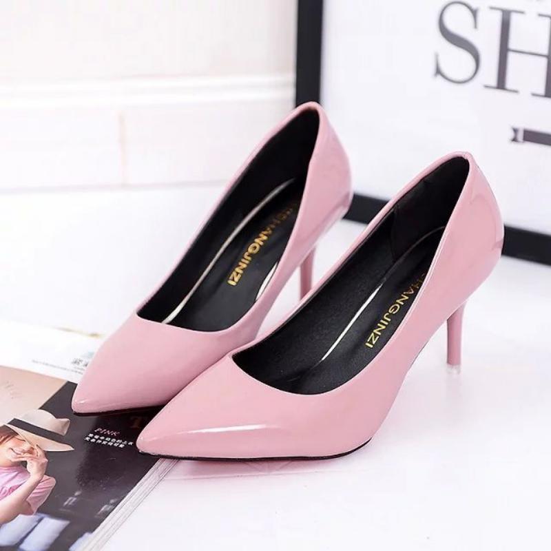 Fashion Large Size Women's Pumps Pointed Toe Patent Leather High Heels Dress Shoes White Wedding Shoes Thin Heels Basic Pump Red Heels