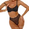 European & American Hot-Selling Sexy Women's See-Through Mesh Lace Bra Set