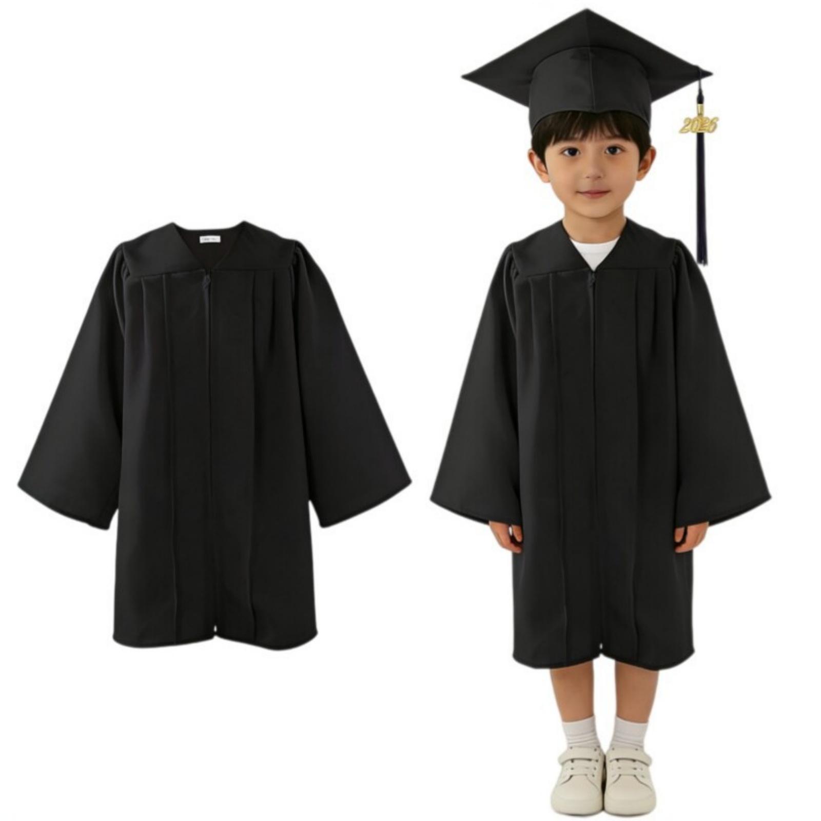 

Fashionable Children s Bachelor s Clothing Set, Kindergarten Photography Clothing, 2026 New Doctoral Cap Graduation Robe M чёрный