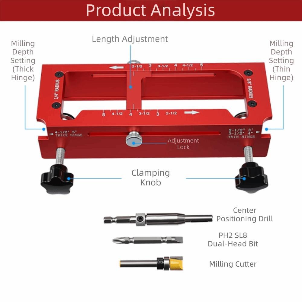 High Accuracy Door Hinge Jig Durable Door Hinge Template Kit Hinge Drilling Fixture Exterior Doors