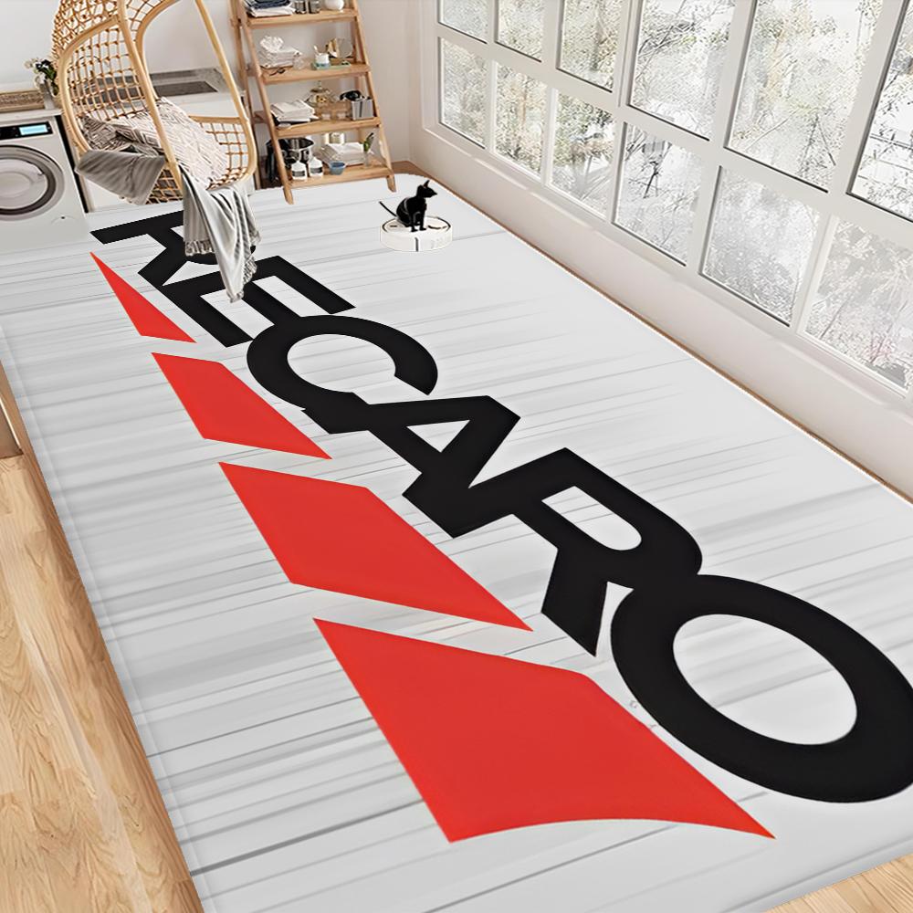 Recaros Logo Fußmatte für die Vordertür Rutschfest Wasserabsorbierend Langer Streifen Kissen Schlafzimmermatte Bettvorleger
