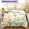 3pcs Custom Name Animals Bedding Set Duvet Cover Closure Includes 1 Duvet Cover & 2 Pillowcases, Soft and Comfortable for All Seasons.