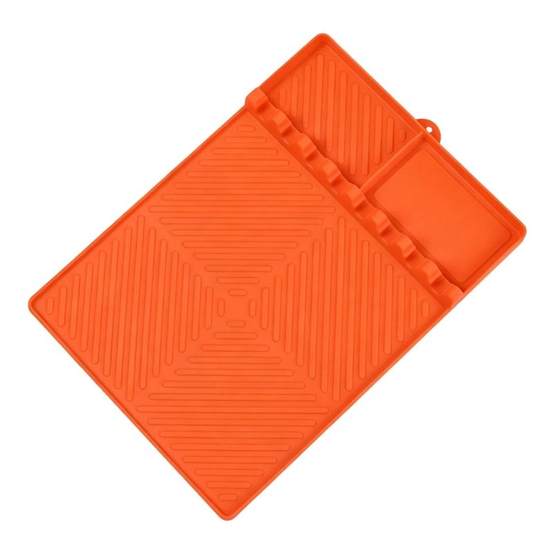 Barbecue Pad for Camp Cooking Tables with Side Shelf Fit, Channel Top, and Corner Tray for Meal Service Daily Use