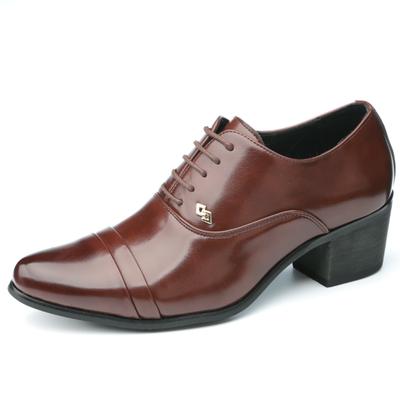 Nowe Brytyjskie Męskie Szpiczaste Grube Podeszwy Zwiększające Wzrost Buty Kubańskie Męskie Ślub Bal impreza Oxfordowe Buty Wizytowe