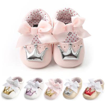 Newborn Infant  Crown Princess Shoes Soft Sole Anti-slip