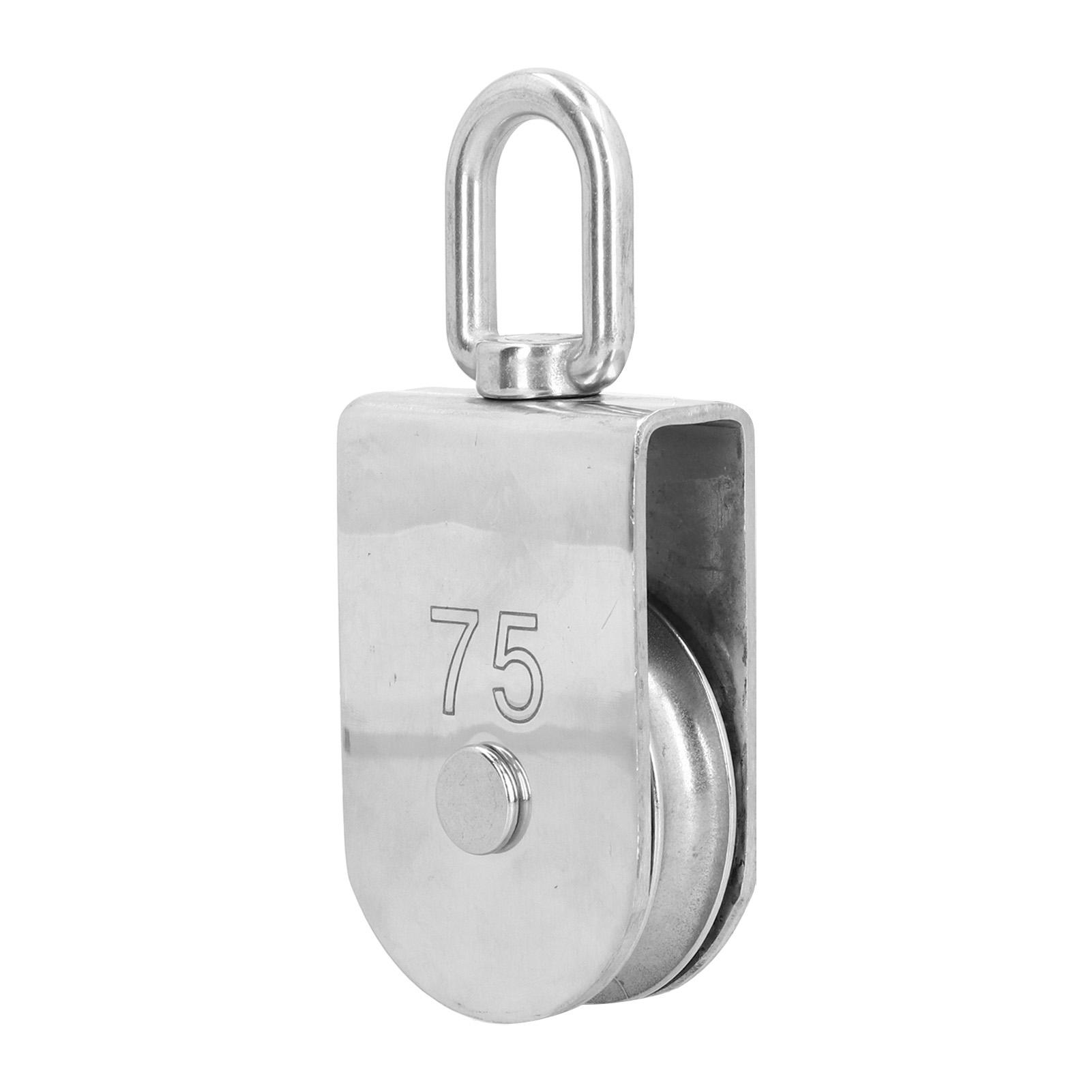 

3in Single Wheel Swivel Pulley Block 750kg Load Capacity 316 Stainless Steel for Boat Lifting Rope