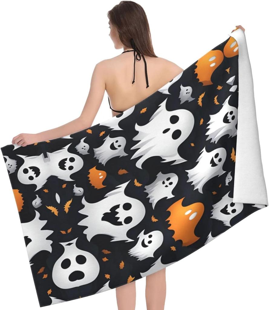Halloween Beach Towel Microfiber Bath Towels Quick Dry Towel for Swimmers Sand Proof Beach Towels for Hotel Gym Spa Yoga Sports