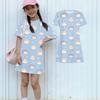 Girls Animal Print Dress Loose Fit Short Sleeve Round Neck Lightweight Summer Dress for Kids Casual Wear