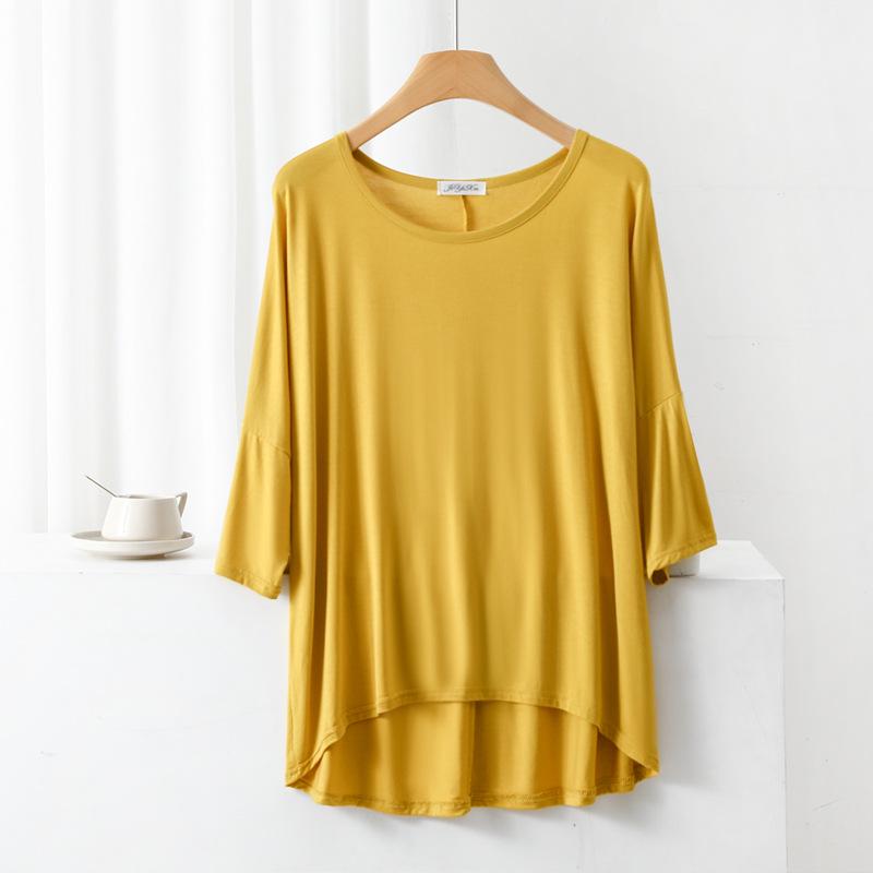 Women's Summer Modal Batwing Sleeve Top - Slimming, Loose, and Stylish.