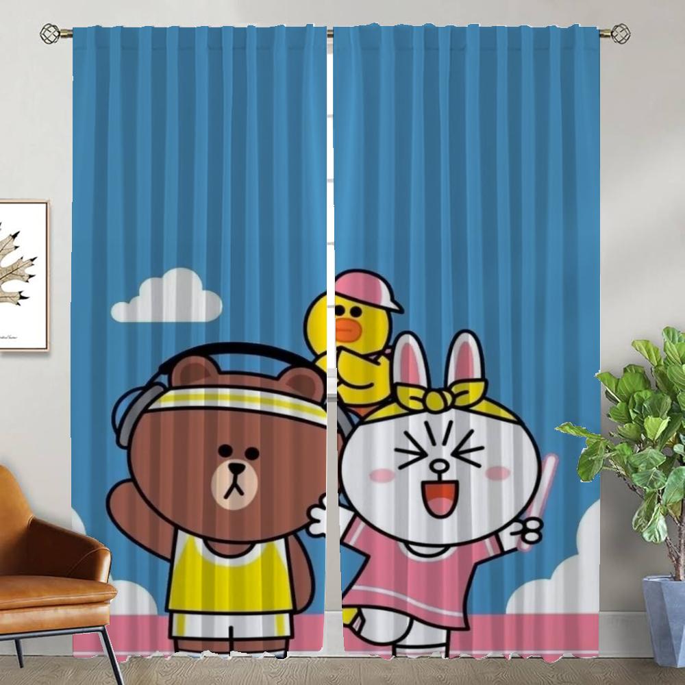 Curtains for Bedroom L-line Friends Elegant Room Curtains 2 Pieces Shades Halloween Decoration Living Room Curtain Partition