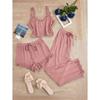 European and American new lace lace sling vest long shorts pajamas women's outer wear slim-fit explosive three-piece set