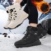 Vintervarma snökängor för män Vattentäta korta ankelkängor Skor Herr Fuskpälsfodrade Halkfria Snörning Utomhus Vandringskängor för Vandring Trekking