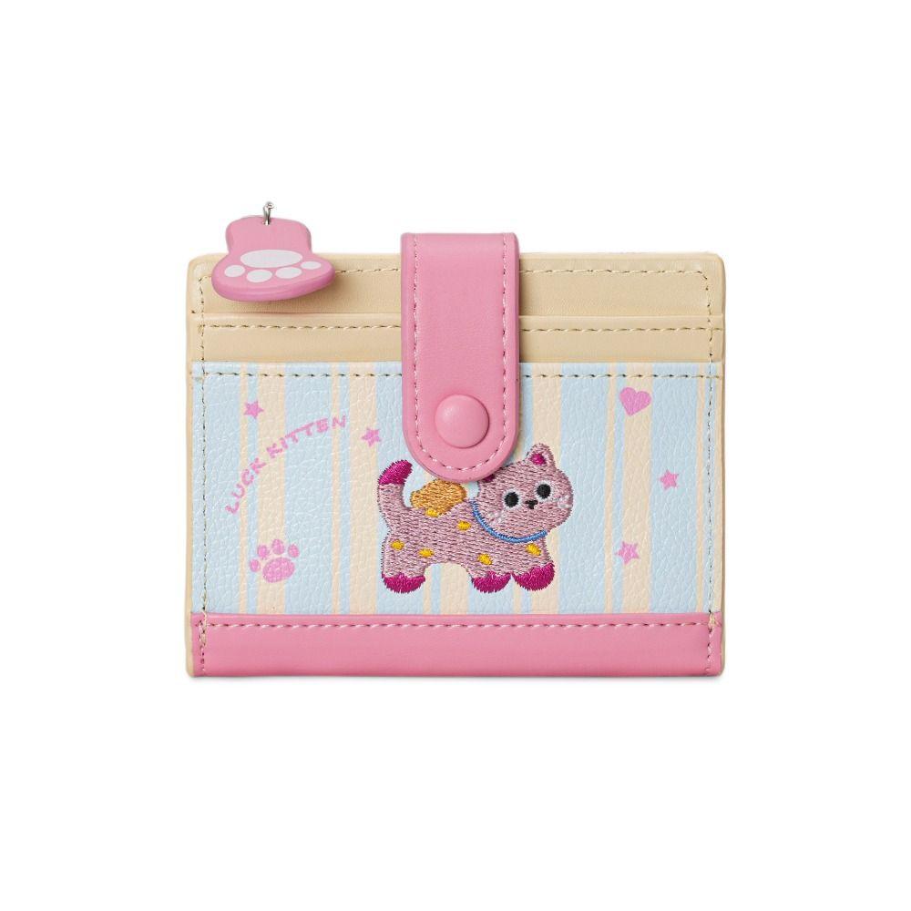 Ultra Thin Embroidery Cat Wallet Korean Style Coin Pouch Casual Card Bag  Women