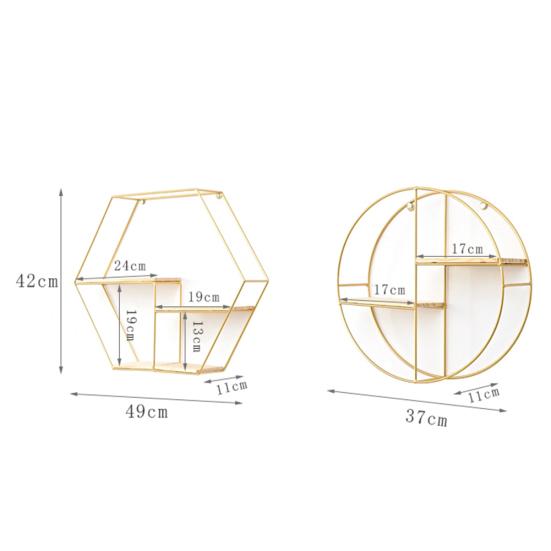 Metalen Houten Opberg Boekenrek Wandhangend Bloemenbeeldjes Pot Displayplank