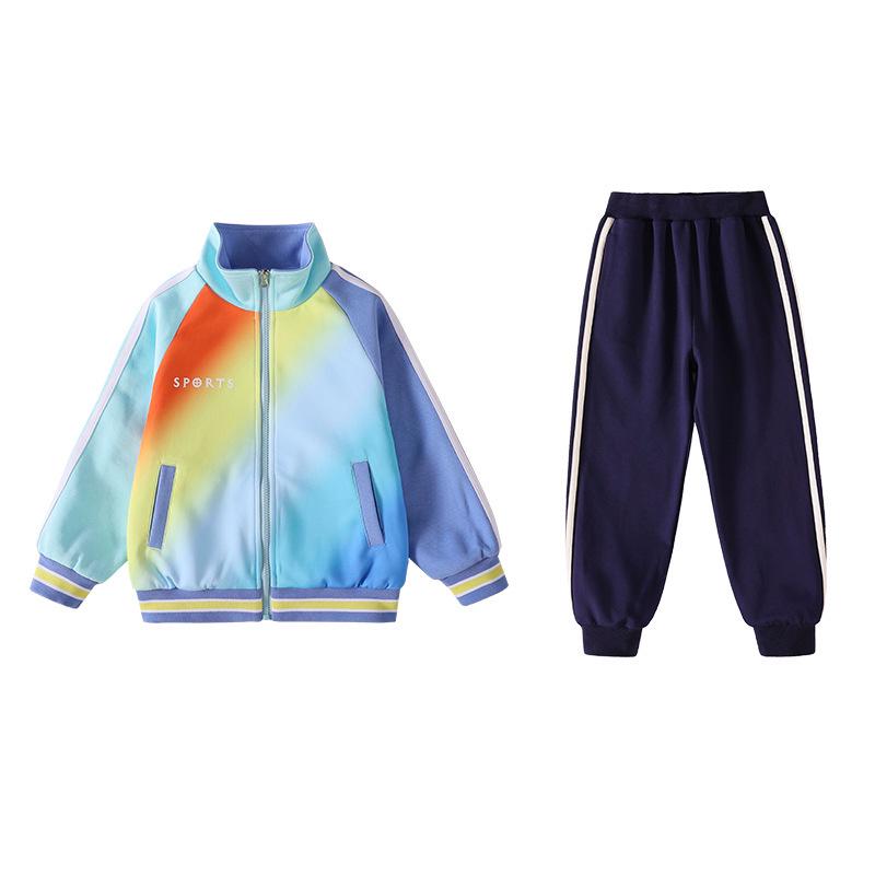 2025 Nowy Styl Wiatrówka Tęczowa Mundurek do Przedszkola i Szkoły Podstawowej: 3-częściowy lub 5-częściowy zestaw dresowy