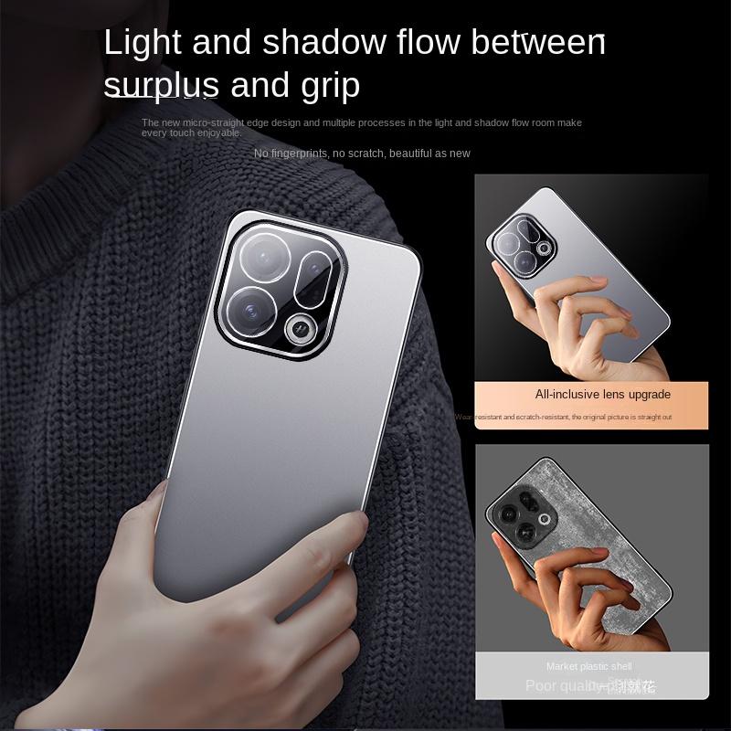 For OPPO Find X9 X9 Pro AG Aluminum Alloy TPU Soft Case with Integrated Lens Anti-Slip Drop-Proof and Anti-Fingerprint