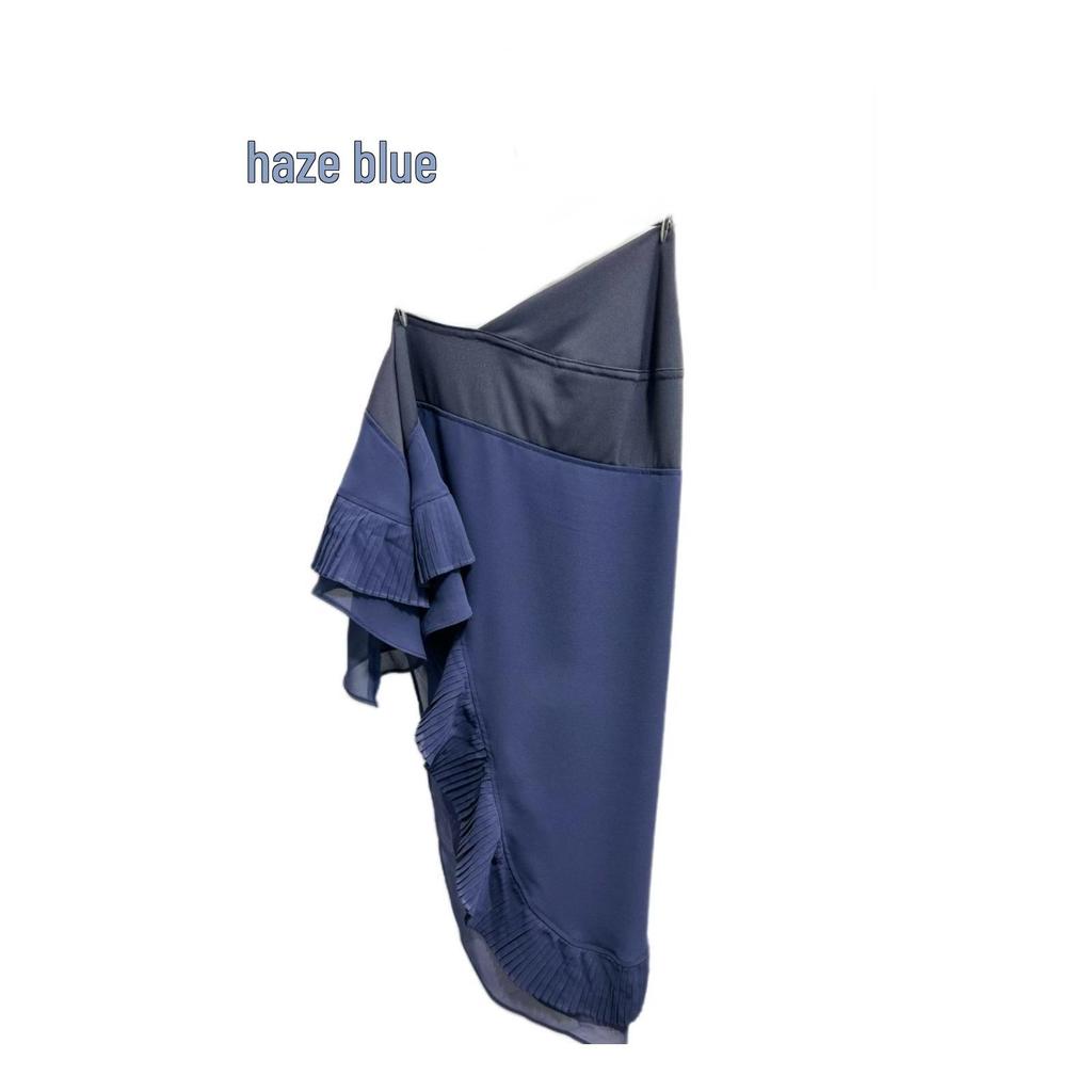 Muslim Women's Double Layer Chiffon Hijab - Pleated Edge Color Block Pullover