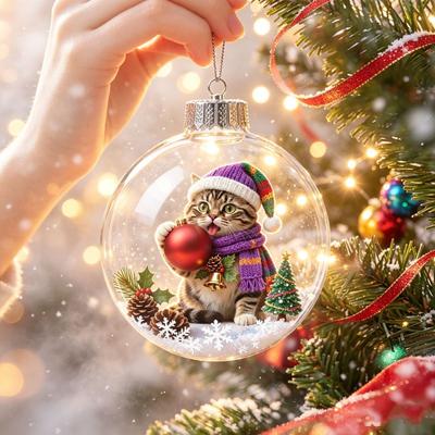 Acryl-Weihnachtsdekoration mit süßem Katzenmotiv - Hängende Dekoration Baum Haus Feiertagsgeschenk