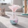 Electronic Feather Toys for Cats Interactive Cat Wobble Toy, Automatic 360 Degree Rotating Chirping Pet Sound, Touch Activated Toy Indoor Pouncing