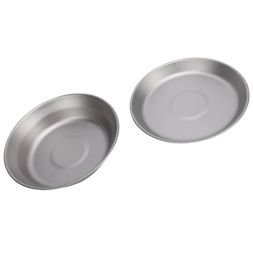 2pcs Ti Camping Plate 500ml and 300ml Ti Dish Cookware Outdoor Backpacking Plate for Outdoor Camping Hiking