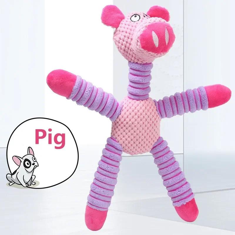 Indistruttibile cane di grandi dimensioni suono stridulo giocattoli animali forma pet morbido peluche masticare giocattolo di addestramento molare cucciolo mordere i denti giocattoli dentali