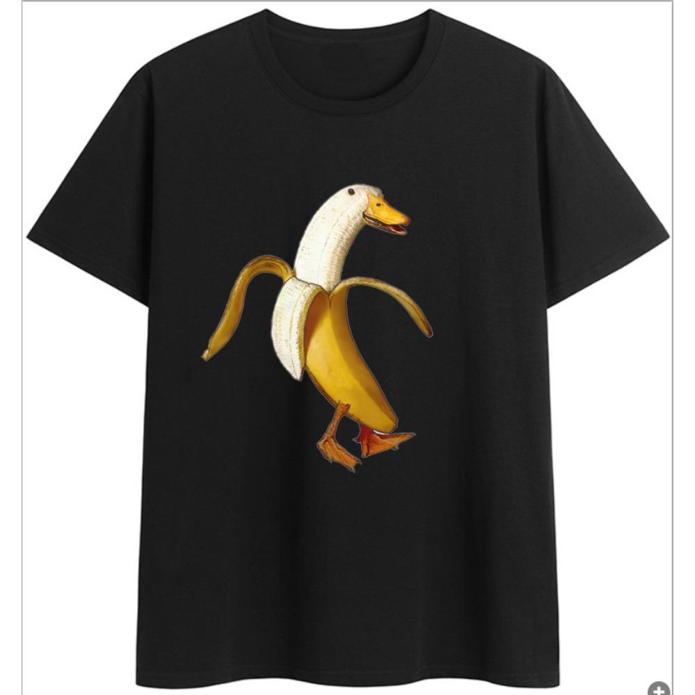 COTTON 100% Hot European and American Funny Banana Undress Short-sleeved Women's