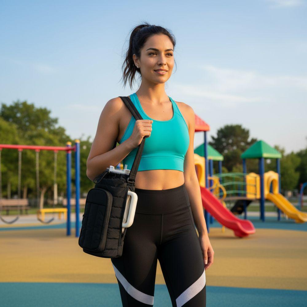 Water-resistant Water Bottle Holder Bag with Strap Portable Insulating Cup Sleeve Large Capacity Gym Accessories