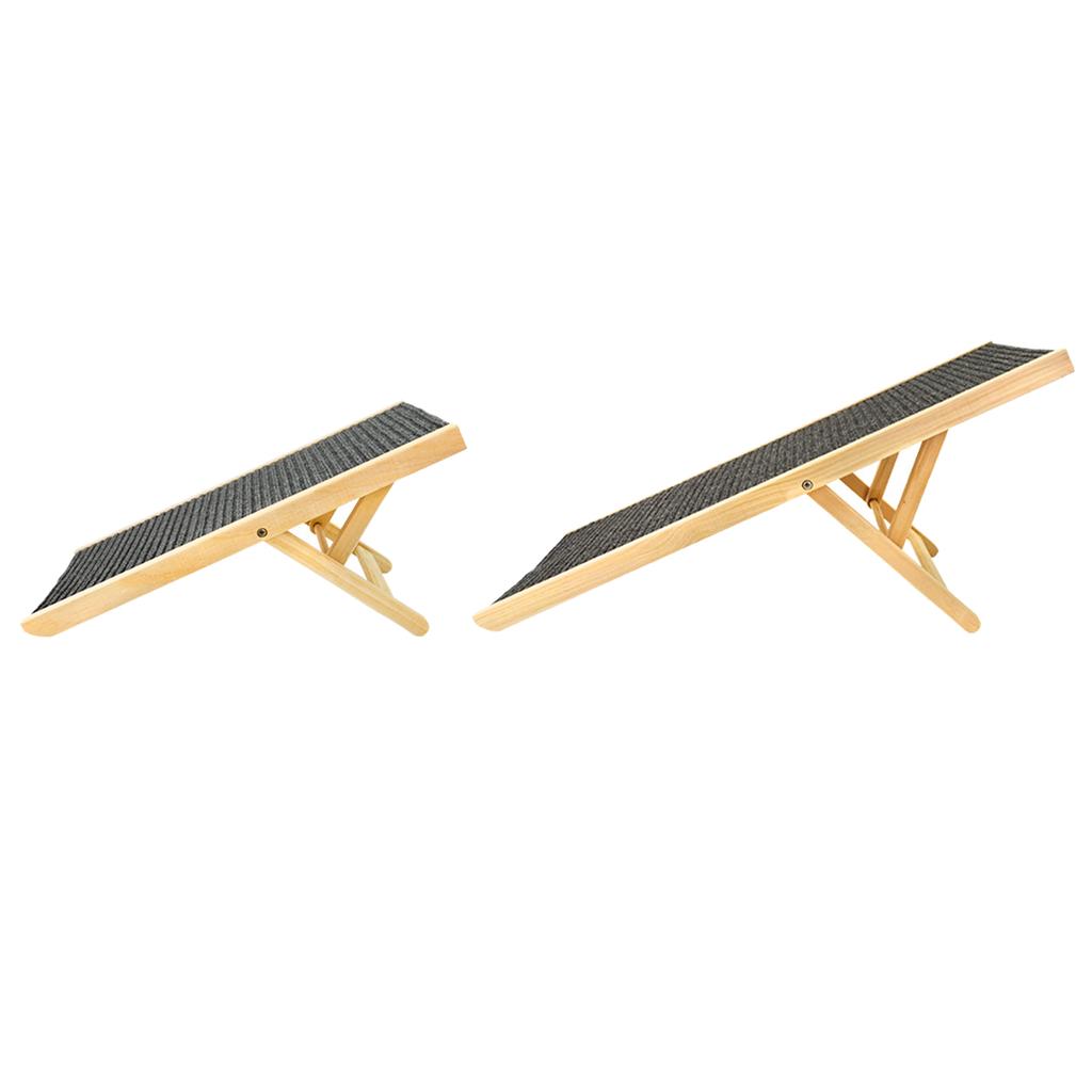 Pet Cat Ladder Wood Dog Ramp Height Adjustable Slip Resistance Foldable Pet Climbing Ladder for Sofa Bed Car Pet Climbing Ladder