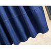 DIMANAF 2026 Summer Plus Size Women Skirts Elastic Waist Loose Denim Blue Oversize Casual Lady Long Skirts Cotton Solid