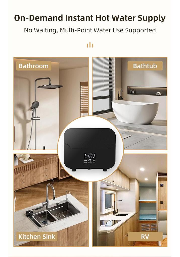 Instant Heating Electric Water Heater 3500W 220V - Smart Small Kitchen Boiler for Rapid Dishwashing and Household Use