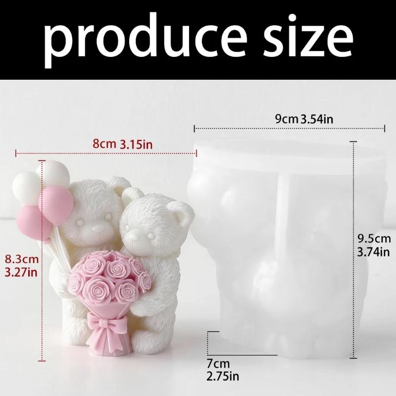 K1AE Heat Proof Silicone Mould in Balloon Bear Withstands High Temperatures for Chocolate Crafting