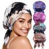 2Pcs Satin Printed Triangle Hat, Headscarf Hat, Turban Hat, Pirate Hat, Cloth Hat
