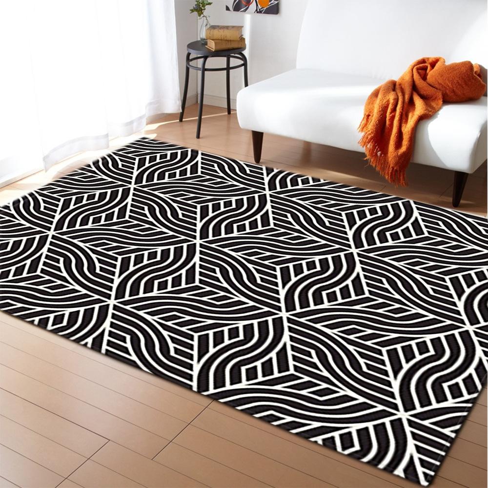 Abstract Stereoscopic Vision Living Room Carpet Bedroom Dining Room Floor Mat Size