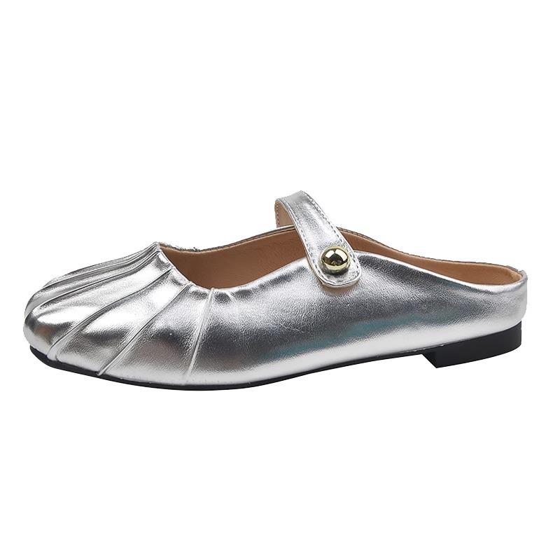 Baotou half-drag flat sandals women's summer wear 2025 new Mary Jane single shoes with skirt cool slippers