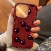 Wine Red Cherry Pattern Printed Phone Case For iPhone 17 16 11 13 12 14 15 Pro Max XS X XR 7 8 Plus 16E 16 17 Pro Soft TPU Cover