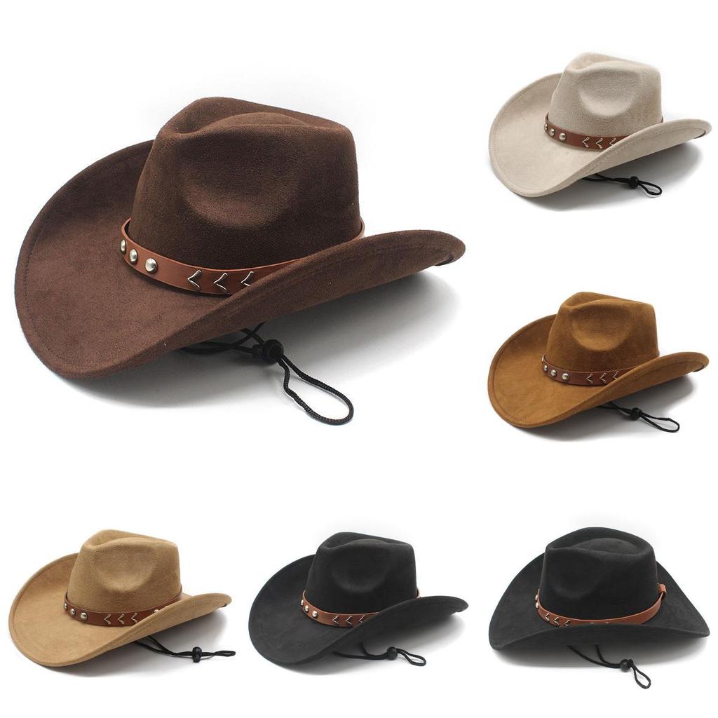 Vintage Brown Denim Hat With Wide Brim For Sun Protection And Breathability