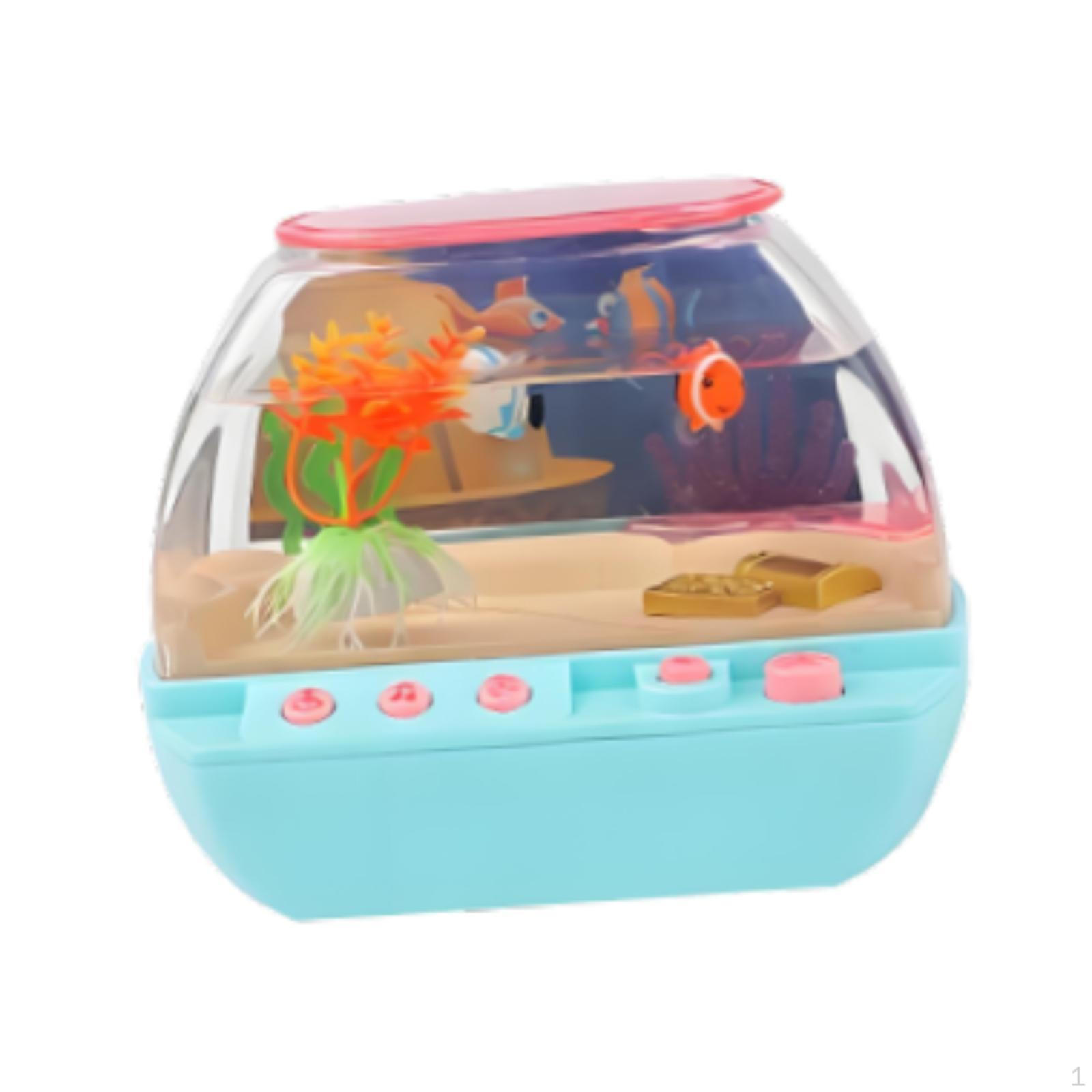 

1 Aquarium Toy for Children, Fish Bowl Toy, Simulation, Music Function, Multiple Lights, Buttons синий