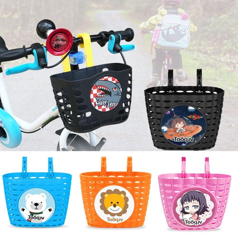 Multicolors Children Kids Basket Cartoon Patten Student Front Basket  Bike Accessories
