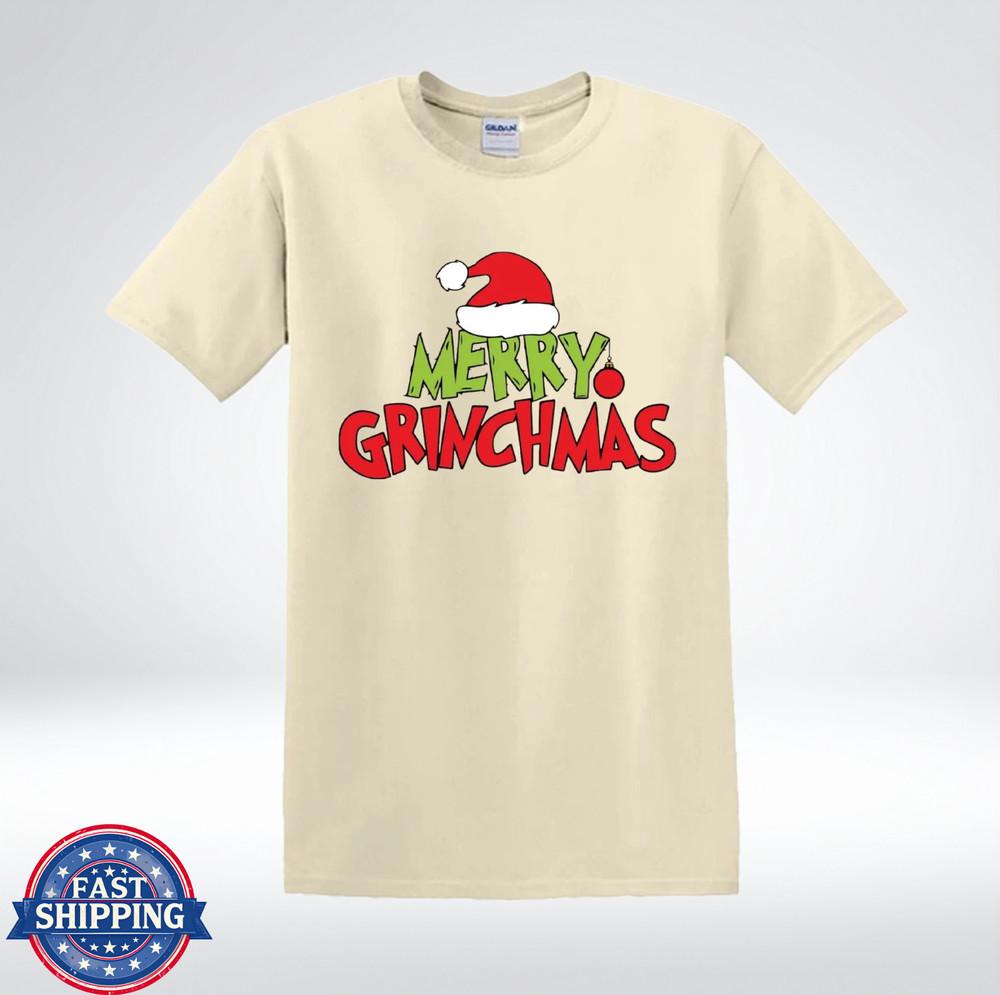 Merry Grinchmas Santa Hat Funny Christmas Holiday T-Shirt 4XL