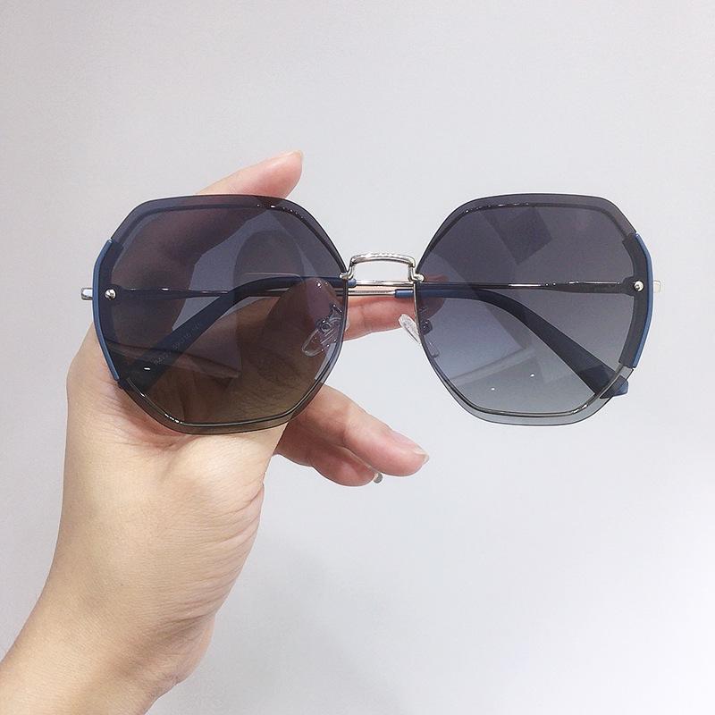 Trendy Polarized Hollow Frame Sunglasses for Small Face - Model 4727