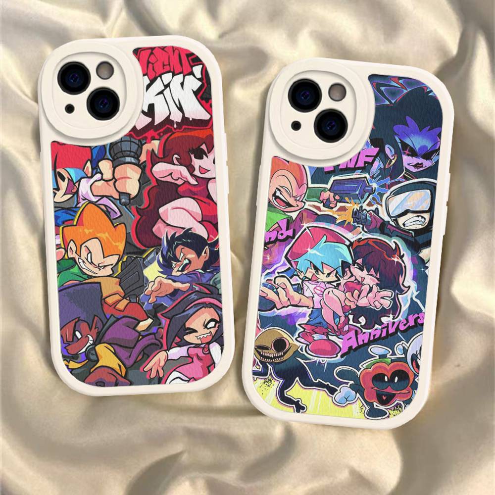 Music Game Friday Night Funkin Phone Case For IPhone 16 15 14 13 12 11 Pro Max Plus Soft Leather Cover