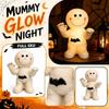USB Powered Mummy Night Light Figurine Halloween Decorative Table Lamp with Soft Glow for Indoor Use