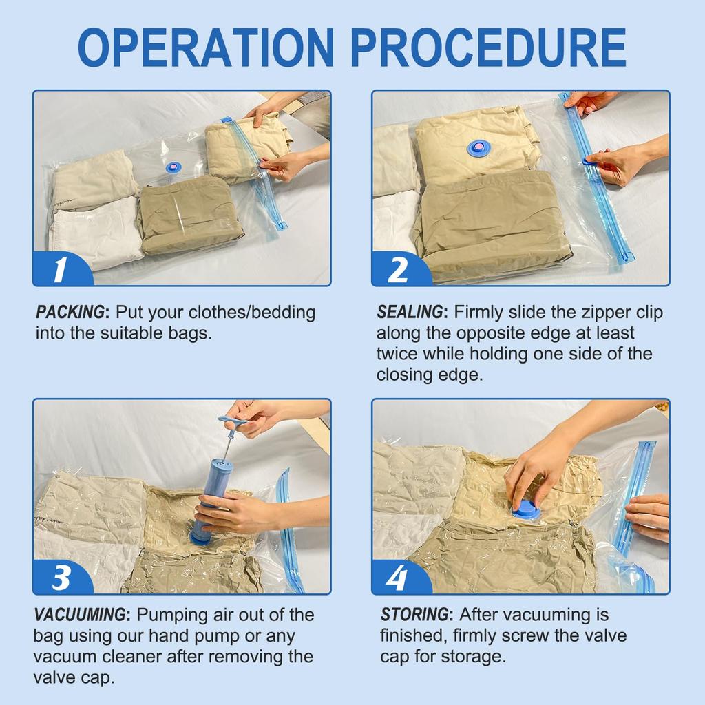 4pcs Thickened Vacuum Compression Bag, Transparent Quilt Vacuum Bag, Storage Bag, Household Clothing Storage And Sorting Bag