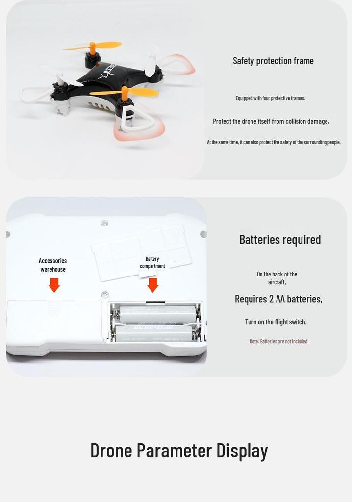 Mini Pocket Drone: Drop-Resistant Remote Control Quadcopter Toy for Kids