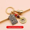 Brass Zodiac & Guardian Deity Buddha Square Pendant Keychain Charm