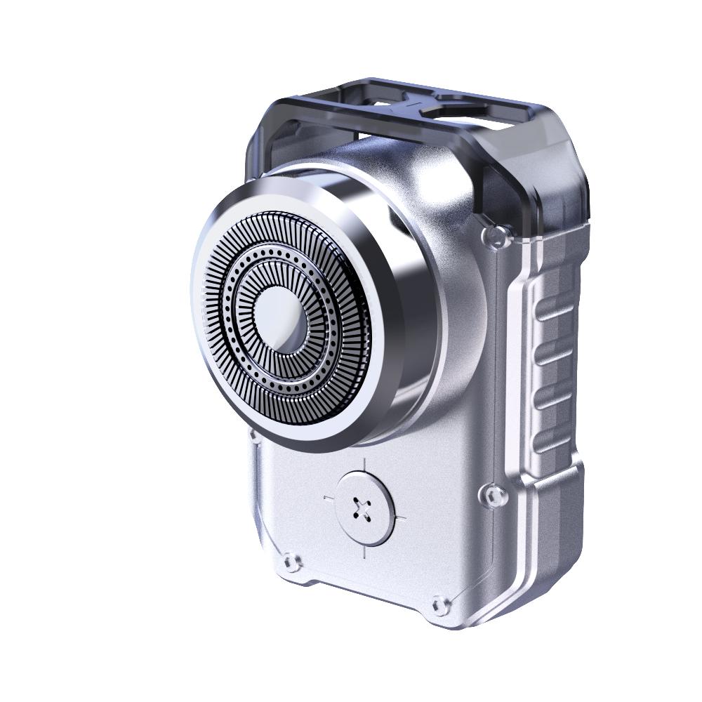 

Электрическая мини-бритва для путешествий, бритва для мужчин, перезаряжаемая, IPX7, водонепроницаемая, панк-меха, карманный нож для бороды с кольцом для ключей серебряный