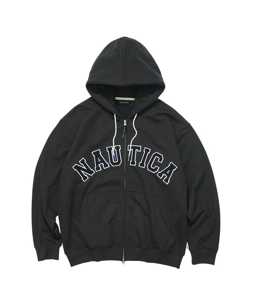 Nautica Arch Logo Hooded Zip-Up (Fleece-Lined) Njk0865